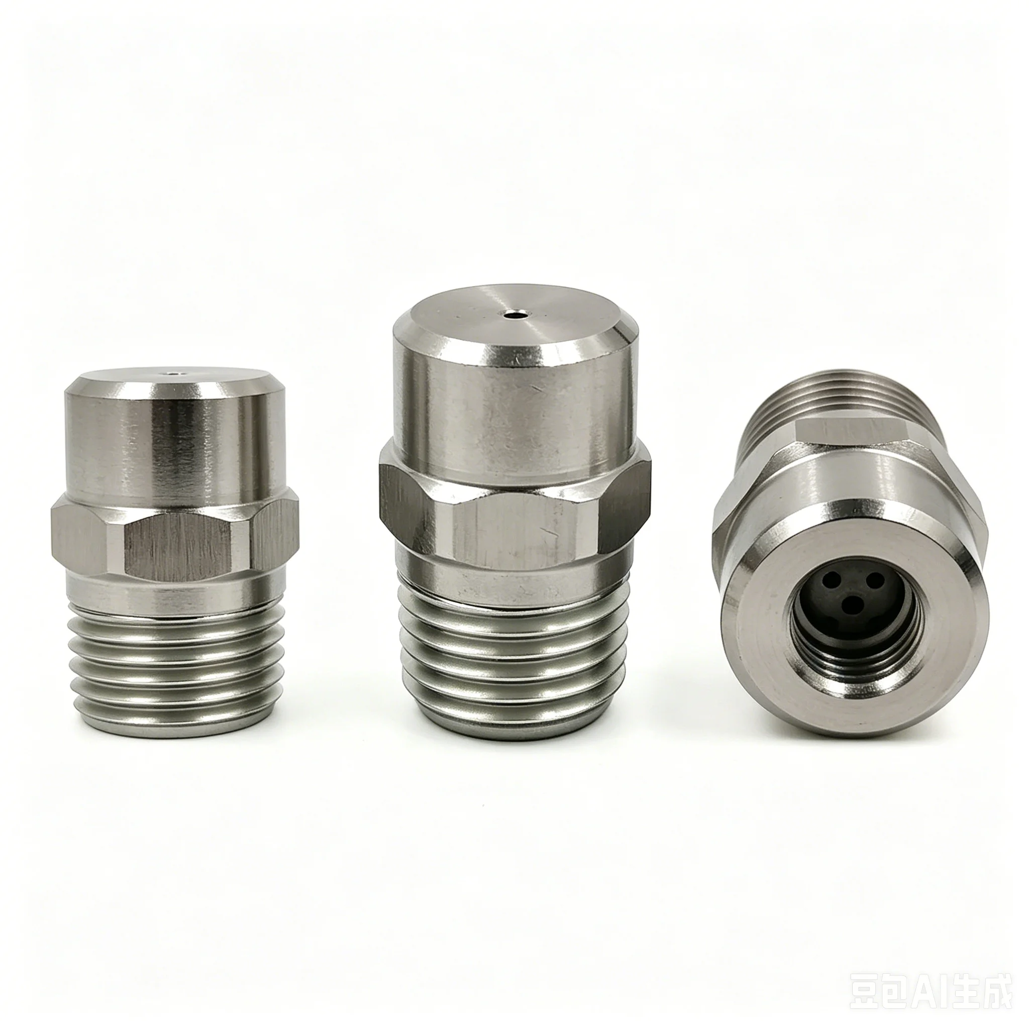 Stainless Steel Solid Cone Nozzle0 Degree Liquid Column Jet High Pressure Cleaning Cutting Cone Nozzle 1/8" 1/4" 3/8