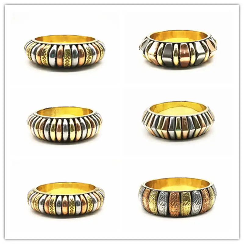 Ethnic Fashion Metal Collection for 2024 Tibetan Copper Brass Cuff Bangles Multi Designs BB-002