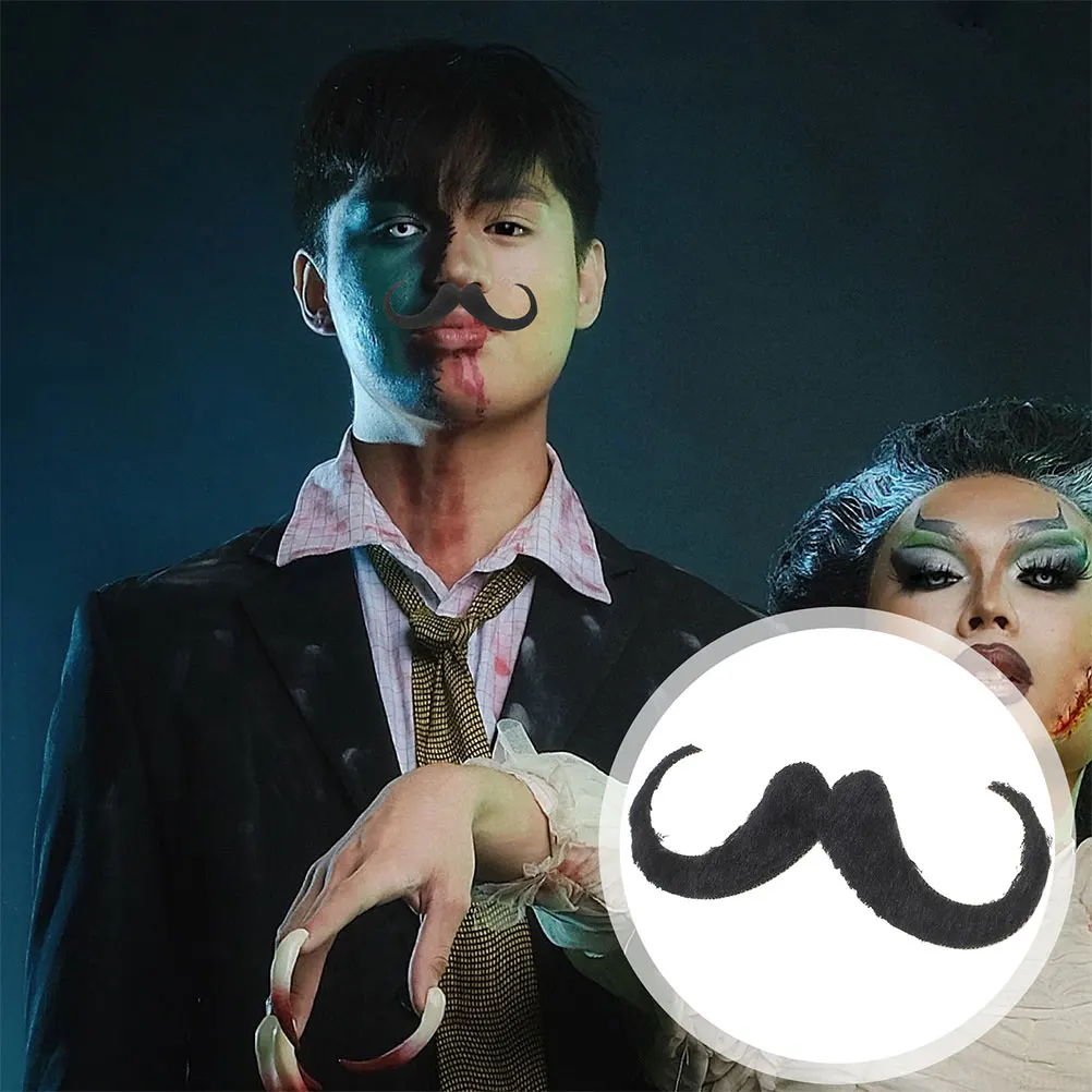หนวดปลอมแบบเหมือนจริง 2 ชิ้น ติดเองได้ สำหรับงานปาร์ตี้ฮาโลวีน คอสเพลย์ งานแฟนซี แต่งหน้า อุปกรณ์เสริมขนบนใบหน้า