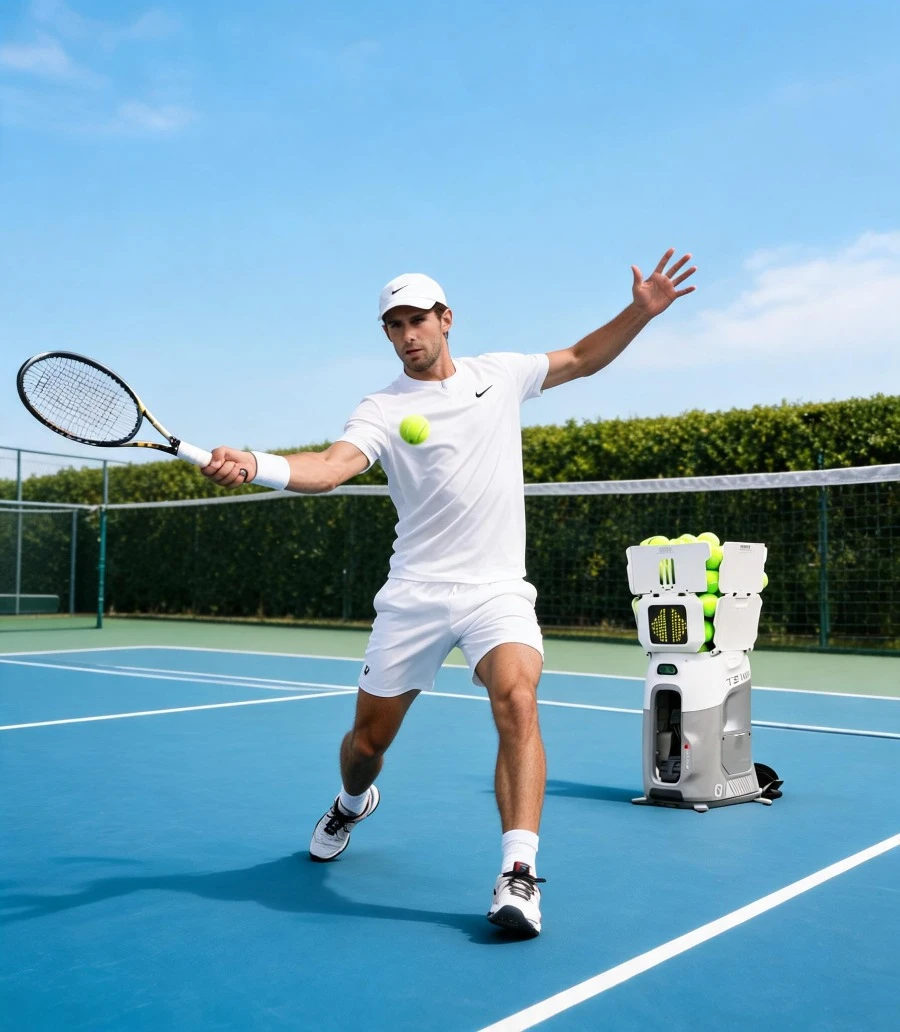 Hot Tenniix Tennis Ball Machine Vision-Based AI Tennis Robot Training Portable Tennis Ball Launch Training Shooting Machine