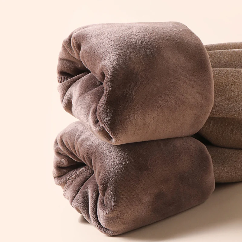 Herbst Winter Verdicken Fleece Leggings Frauen Einfarbig Tragen-Beständig Kalten Leggings für Frau Elastische Taille Abnehmen Leggings