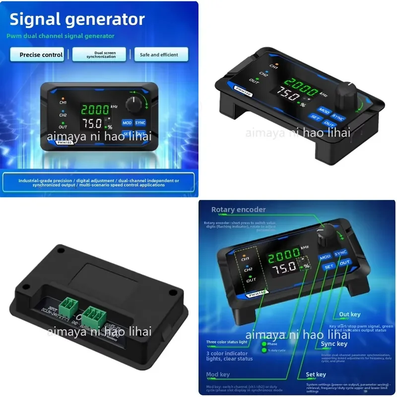 Dual Channel PWM Signal Generator Servo Motor Driver Square Wave Pulse Frequency Duty Cycle Adjustable Module