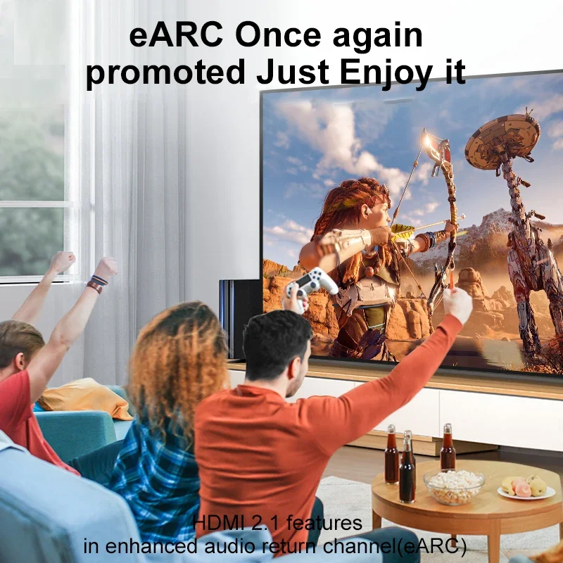 كابل SAMZHE 8K HDMI 2.1 فائق السرعة 48 جيجا بايت في الثانية معتمد لـ PS5 TV Box HUB 8K@60 هرتز HDMI2.1 48 جيجابت في الثانية eARC Dolby Vision HDMI