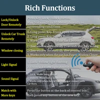 HIPPCRON Car Remote Central Door Lock Keyless System Central Locking And Unlock Car Alarm Kit Universal With 2 Remote Control 6