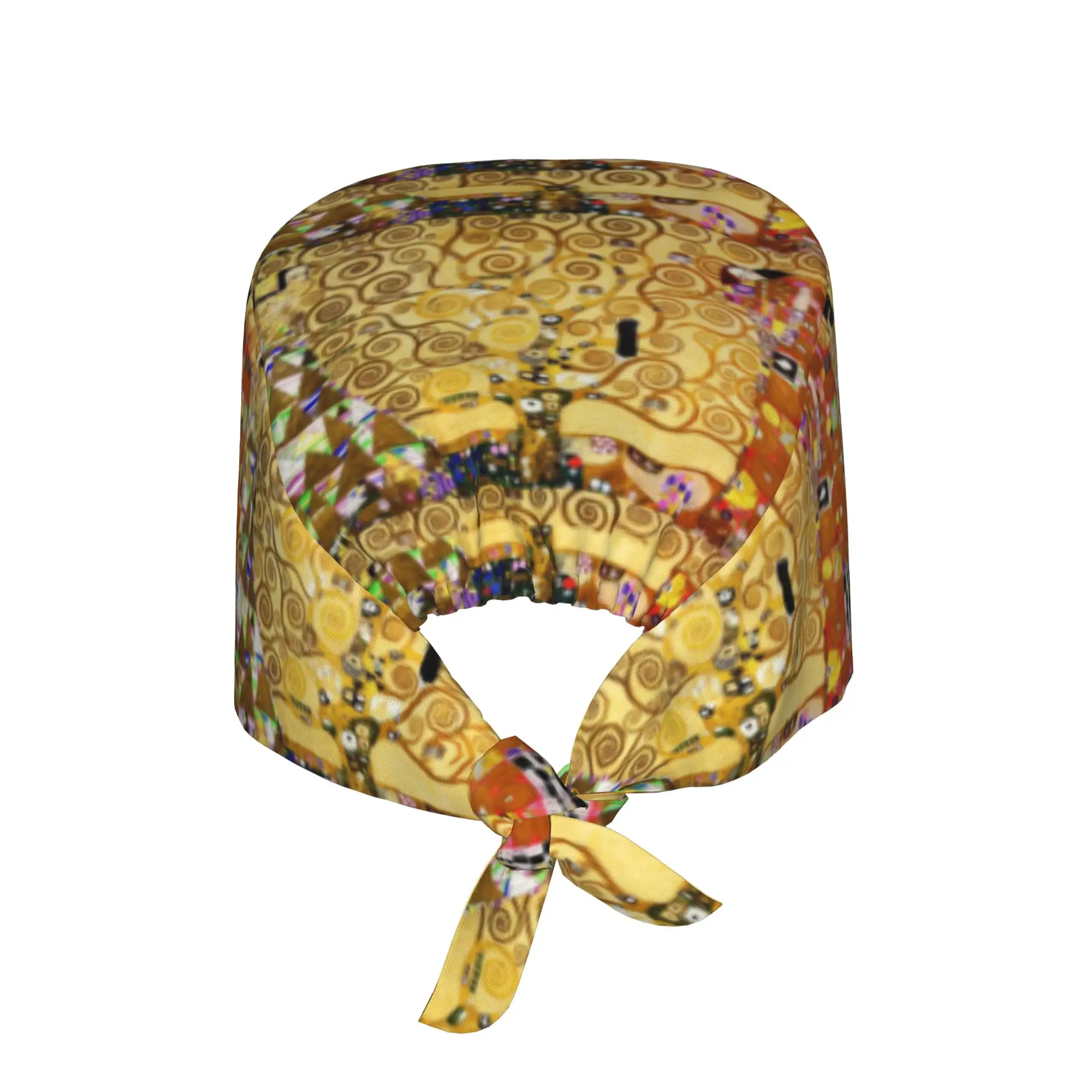 Custom Tree of Life Stoclet Frieze Scrubs Cap Surgical Hats Women Men Gustav Klimt Operating Room Cap Nursing Cap Lab Works Hat
