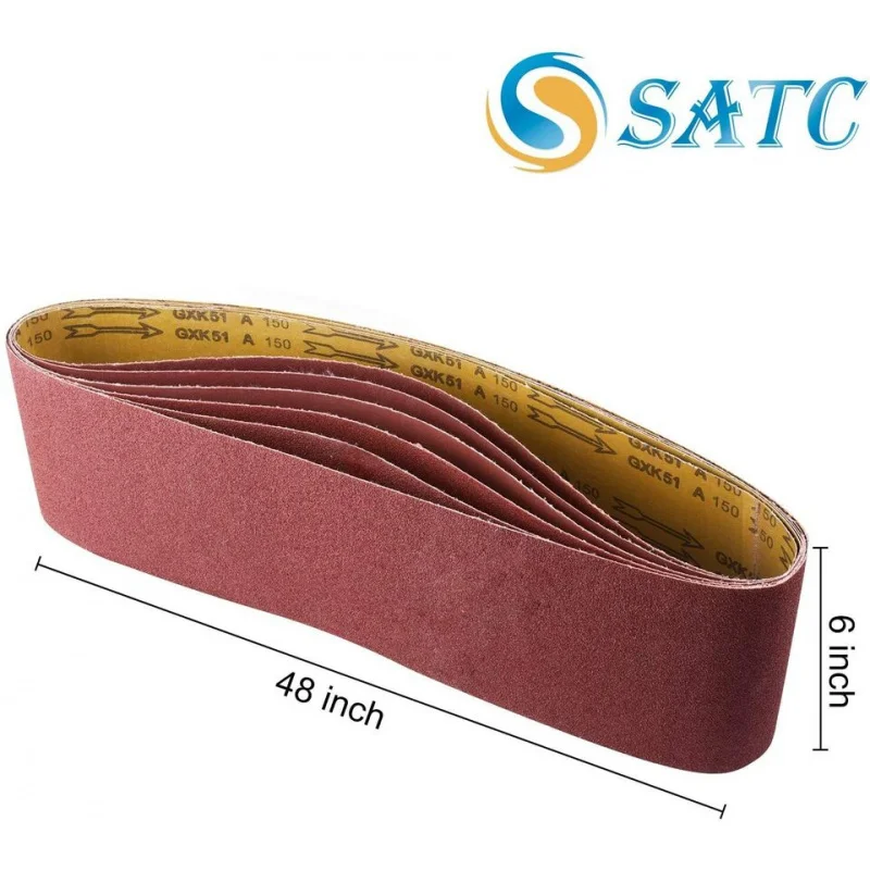 6pcs-set 12sets-carton of 6x48 Inch Sanding Belts 60-400 Grit Belt Sander Sandpaper Abrasive Tools for Smooth Finish