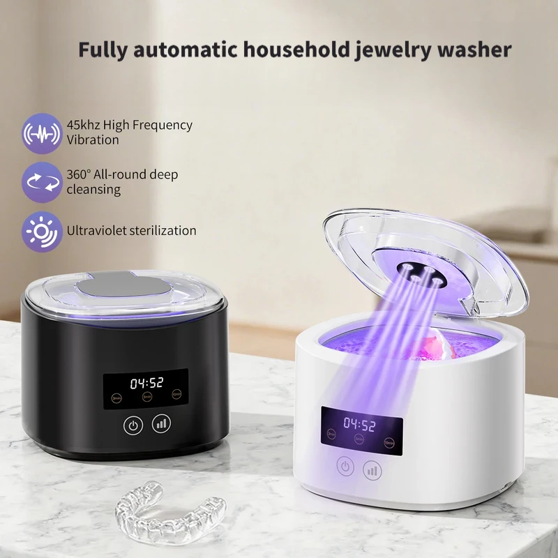 

Small portable cleaning machine full-automatic household cleaning jewelry braces contact lens cleaner