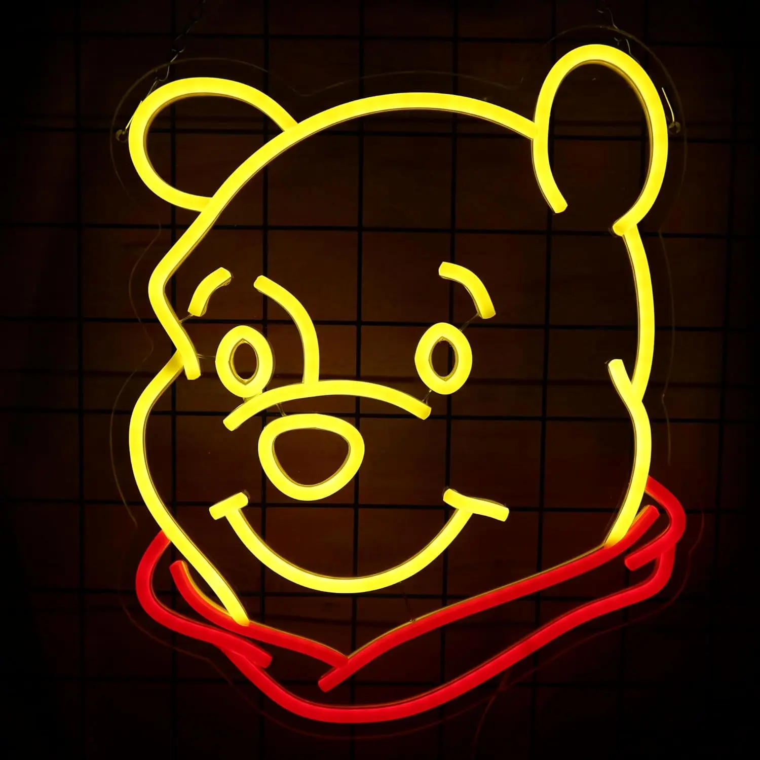 Winnie the Pooh LED Neon Sign Cartoon Night Light for Home Decor Bedroom Living Room Store Window Display Brings Warmth and Fun