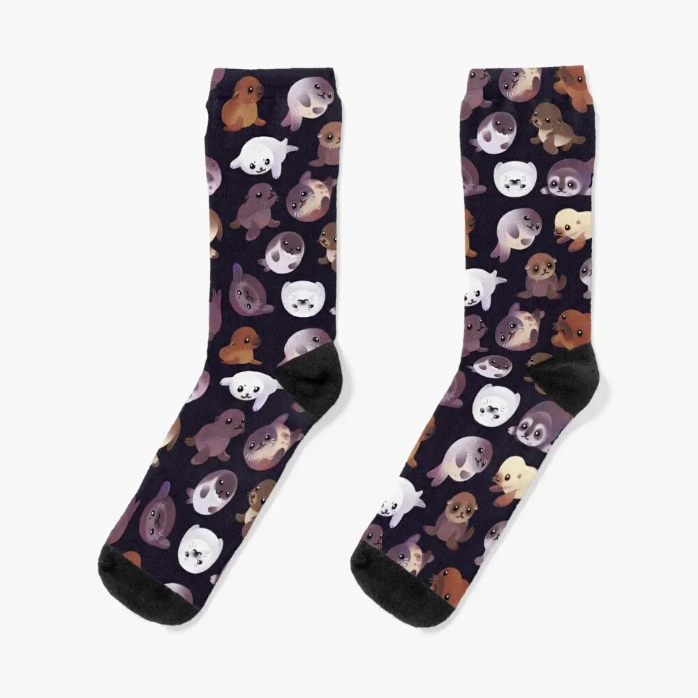 

Seal pup - dark Socks anime Hiking boots custom sports Women Socks Men's