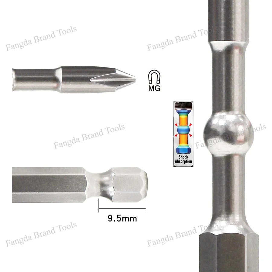 VESSEL IBRPH Ball Torque Impact Screwdriver Bits 2Pcs 62HRC Anti-break for Auto Repair Multiple Sizes Sold Separately