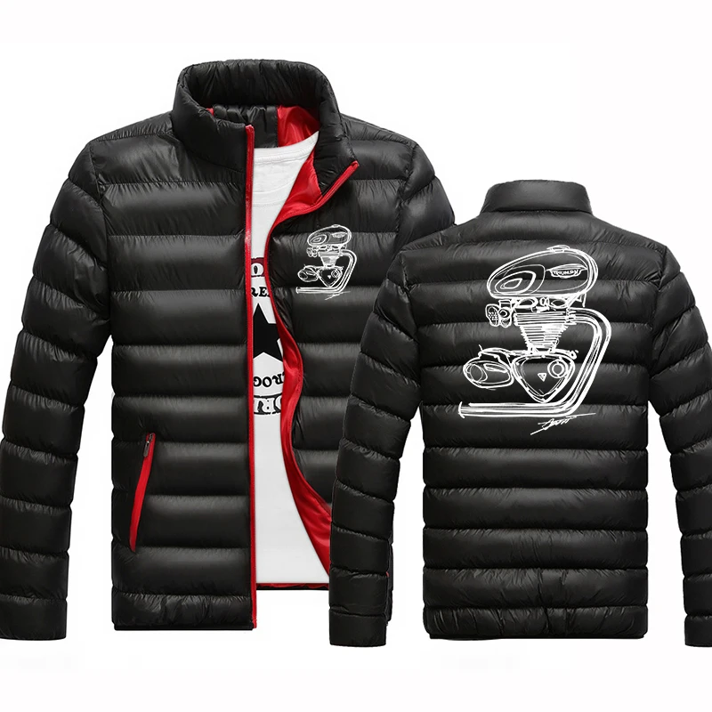 Motorcycle Engine Modified Retro The men's four-color cotton coat is suitable for winter hoodies jacket