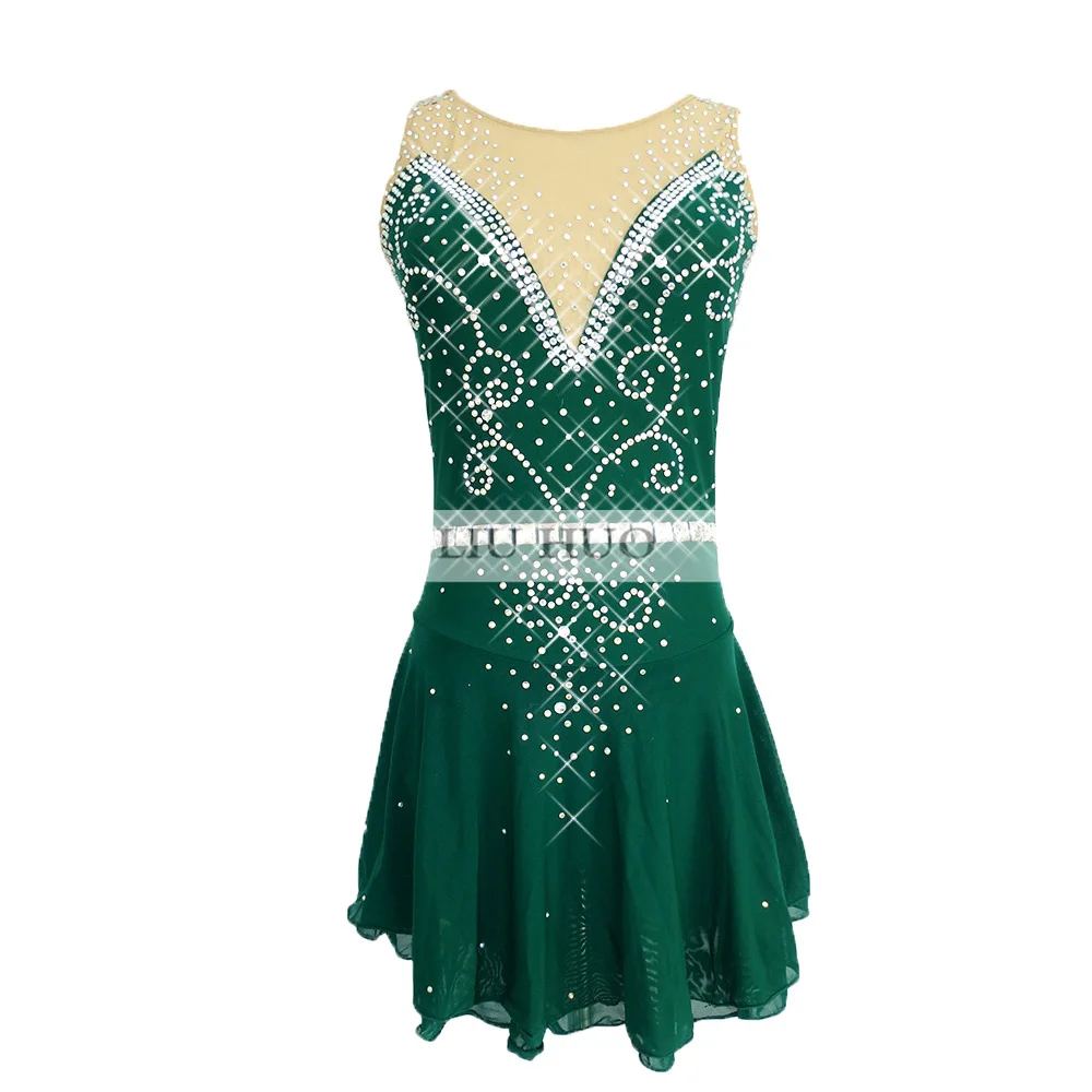LIUHUO Figure Skating Dress Women's Girls' Ice Performance Dark Green Sleeveless Costume Competition Leotard Dance Ballet Aldult - AliExpress LIUHUO Figure Skating Dress Women's Girls' Ice Performance Dark Green Sleeveless Costume Competition Leotard Dance Ballet Aldult - AliExpress