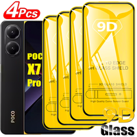 4PCS Full Cover Tempered Glass For Poco X7 Pro X6 X5 X4 GT X3 NFC Screen Protector For POCO F7 Ultra F6 F5 M6 M7 Pro C75 Glass