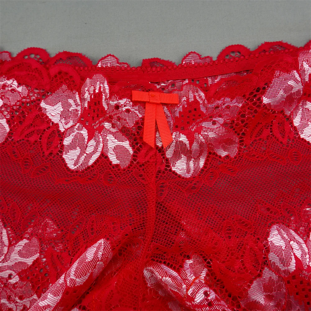 Nové 2023 Průhledné spodní prádlo Dámské sexy krajkové kalhotky Dámské bikiny Bottom Boyshorts Duté dámské květinové boxerky M-XXL - náhled 6