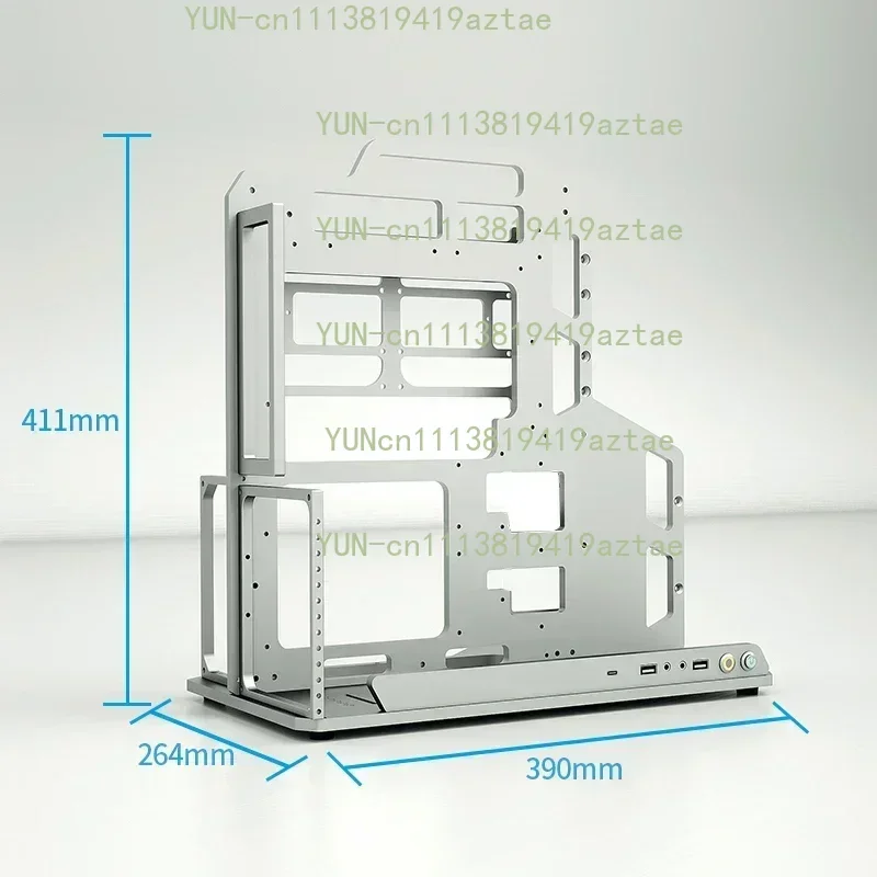 Aluminum Alloy Minimalist Open Frame Computer Case, Handheld Water Cooling PC Rack Compatible EATX ATX MATX ITX