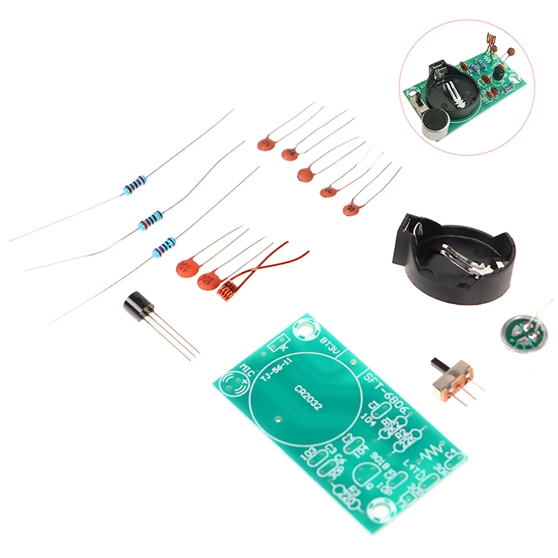 * * Hot Sale FM Stereo Radio Transmitter DIY Kit With Microphone DC 3V Soldering Practice view 3