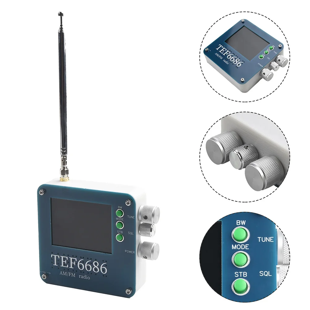 TEF6686 Radio 3000mAh Rechargeable With 3.2 Inch LCD Screen For FM AM Short Wave HF LW DIY Portable For DSP Tuner Device