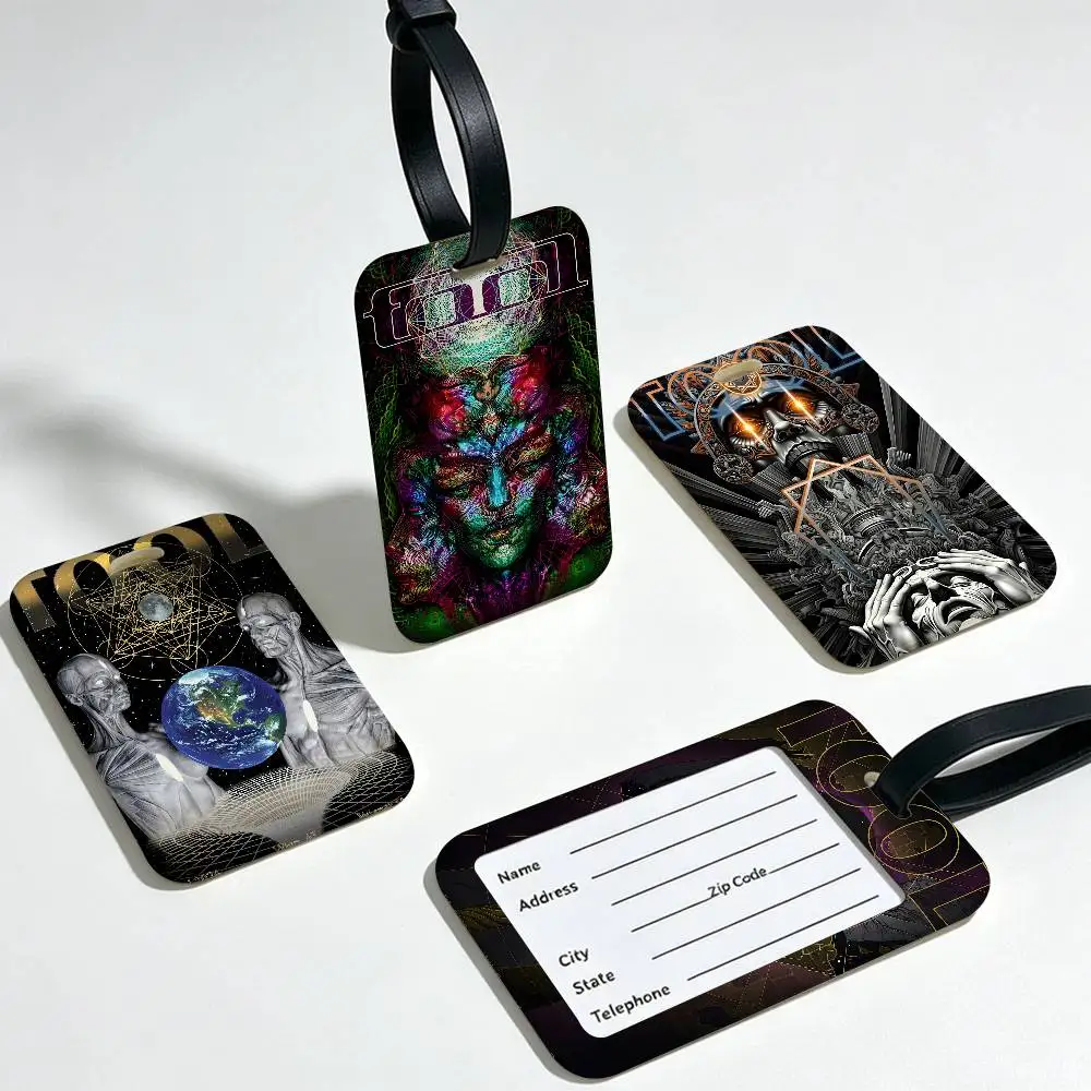 Tool Band Lollapalooza in Texas Universal PVC Luggage Tag Anti lost With Information Card Suitcase Backpack Identification Label