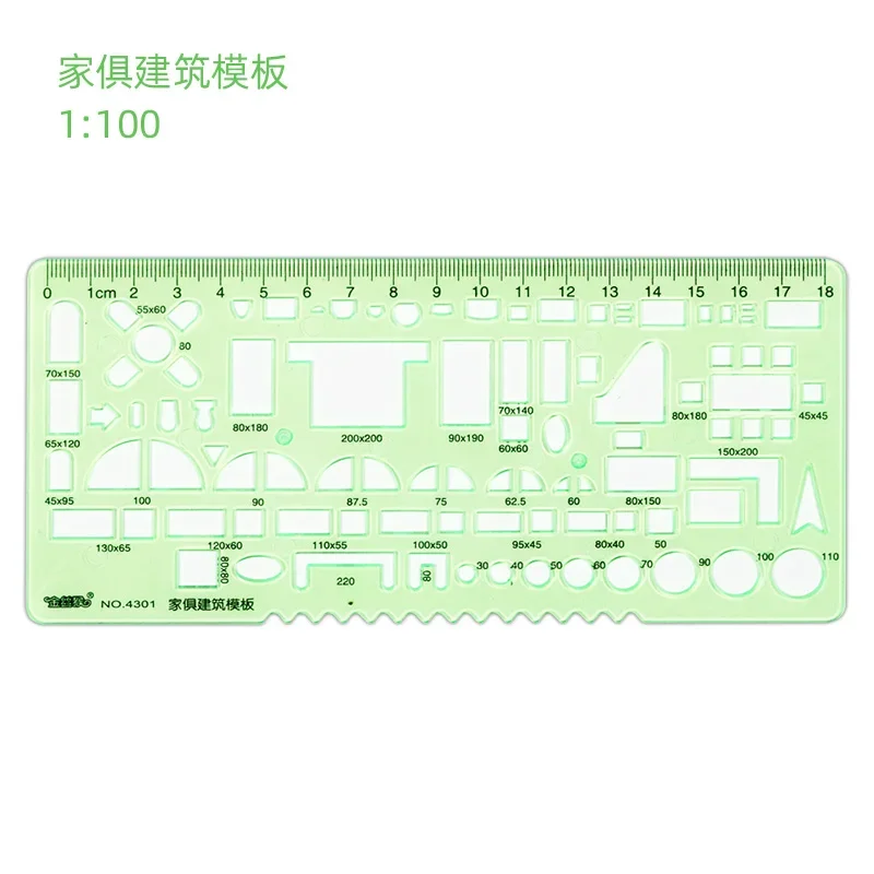 Round Oval Ruler Durable K Resin Drawing Design Furniture Architect Template Drawing Ruler Template Measuring Ruler