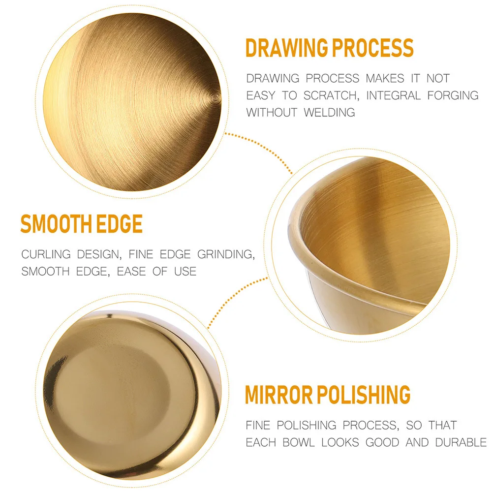 

6Pcs Stainless Steel Sauce Dishes Rust-Resistant Seasoning Bowls Ergonomic Size Stackable Multipurpose Condiment Bowls Home