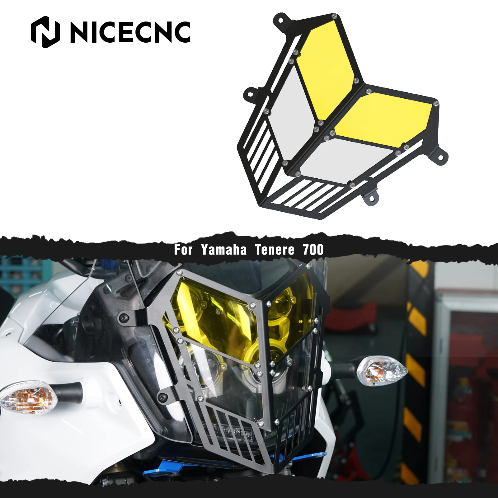 

For Yamaha Tenere 700 XTZ 700 19-2024 NICECNC Motorcycle Headlight Protector Cover Tenere 700 T700 Rally Edition 2022-2023 2024