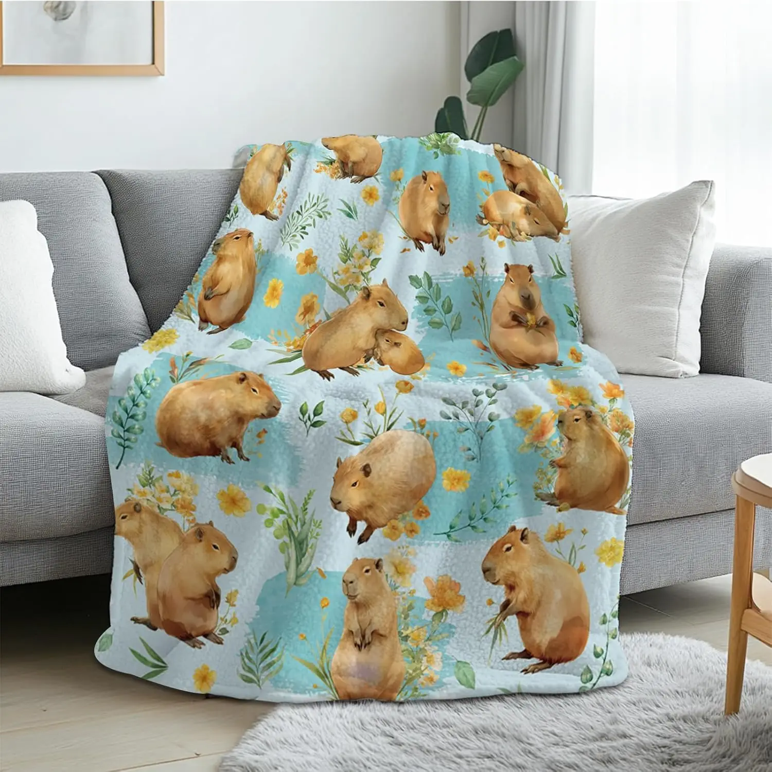 Capybara Blanket Gifts for Capybara Lovers,Cozy Soft Capybara Gifts Boys,Capybaras Blanket Decor for Couch Sofa Bedroom