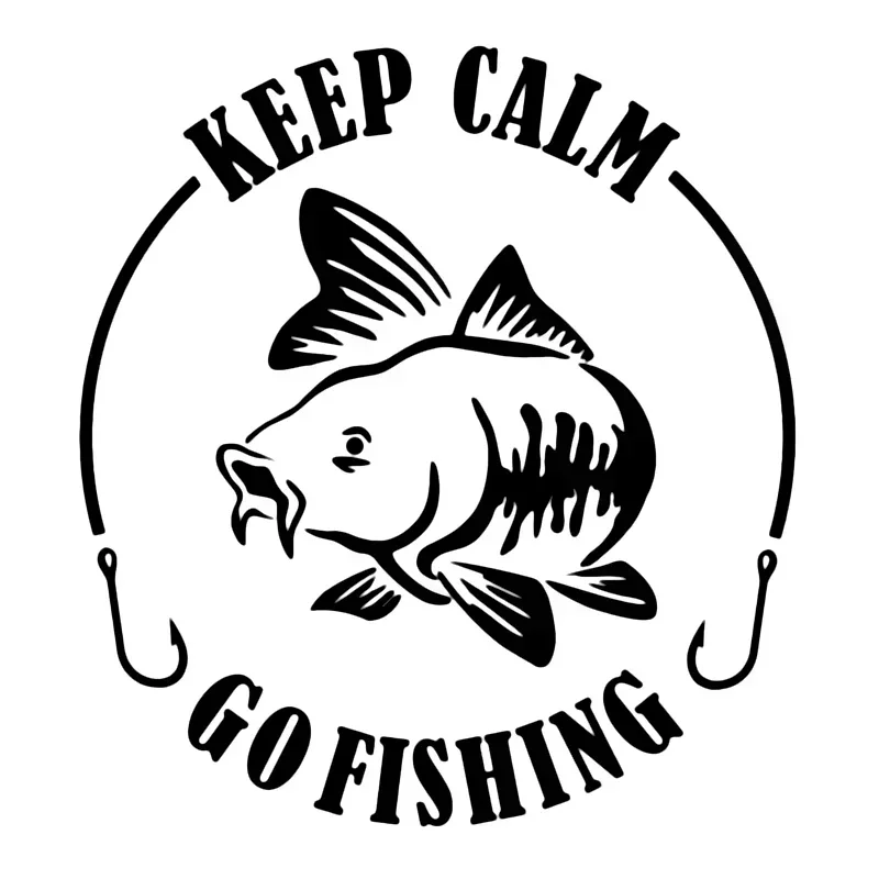 Car self-adhesive stickers, waterproof, keep calm, go fishing, vehicle beauty, scratch cover 50cmx45.7cm