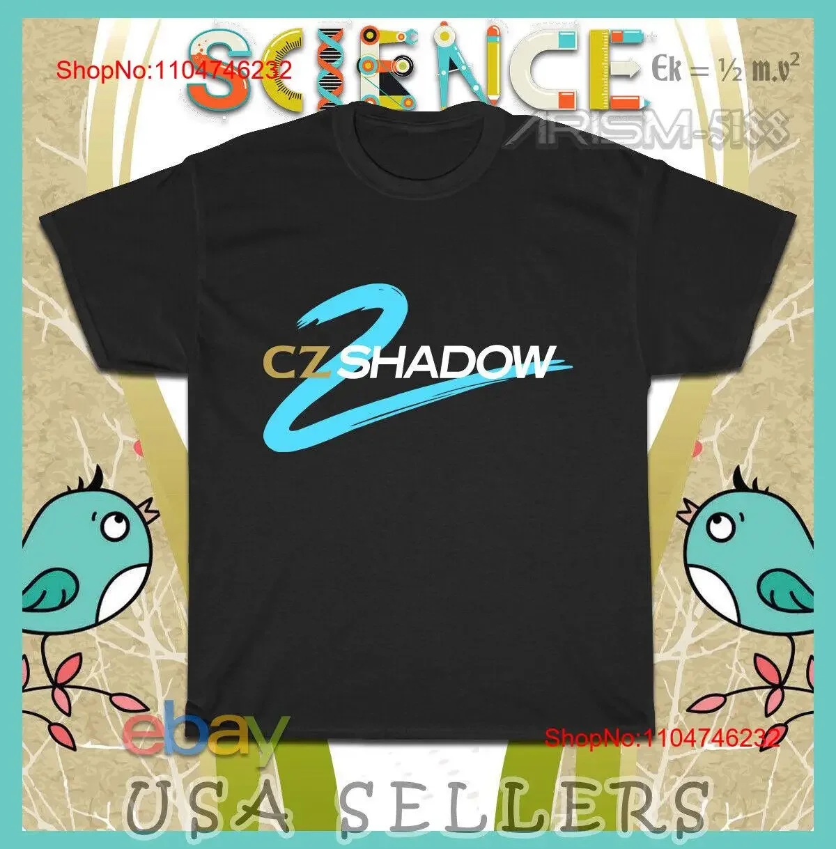 CZ Shadow 2 USA Logo Men's T Shirt American vintage Washed Stylish Stretched Unisex designer clothes Versatile Comfortable Soft