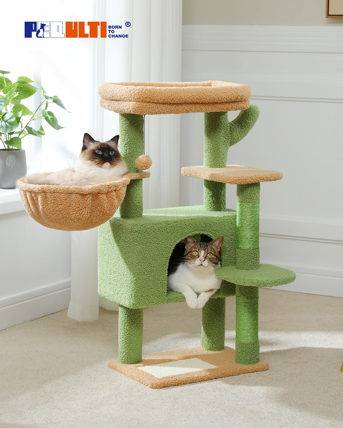 

Cat Tree for Large Cats Cat Tower for Indoor Cats with Large Hammock Cat Condo House and Scratching Post Cat Activity Tree