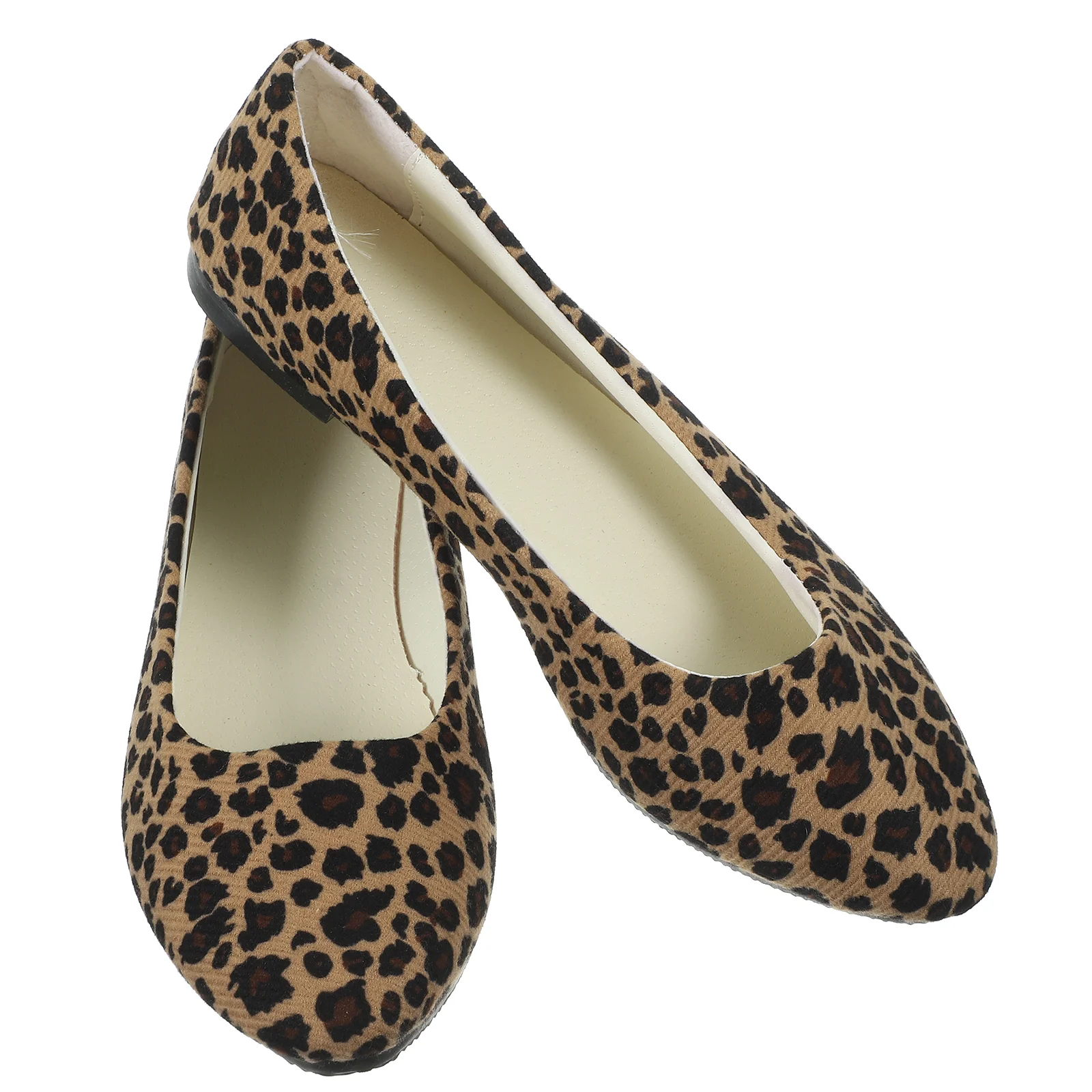 High Heels Leopard Print Shoes Women Flat-heeled Lady Comfortable Women's Woman