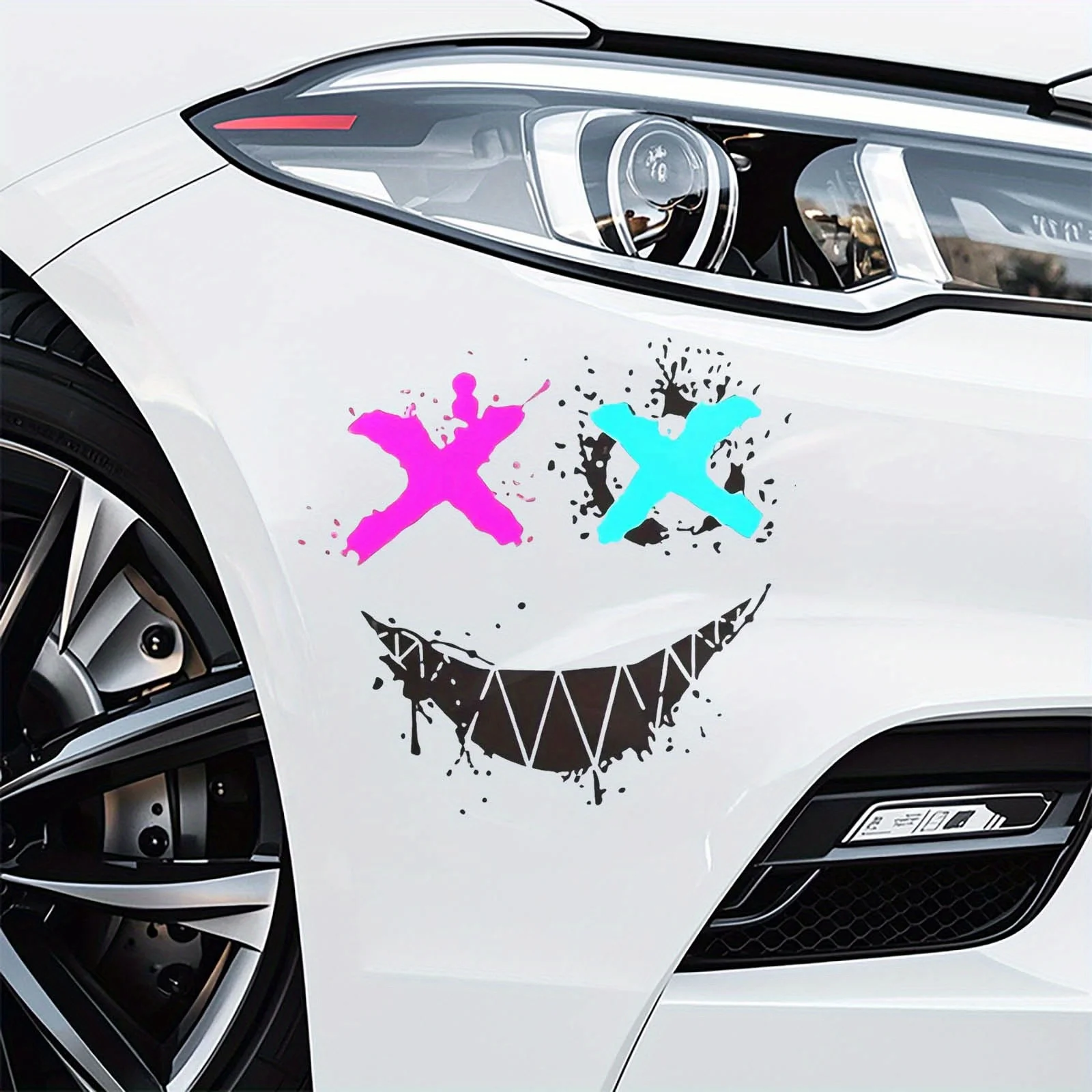 

1 шт. крутая наклейка с изображением смайлика – водонепроницаемая виниловая наклейка для украшения автомобильных окон, ноутбуков и скейтбордов