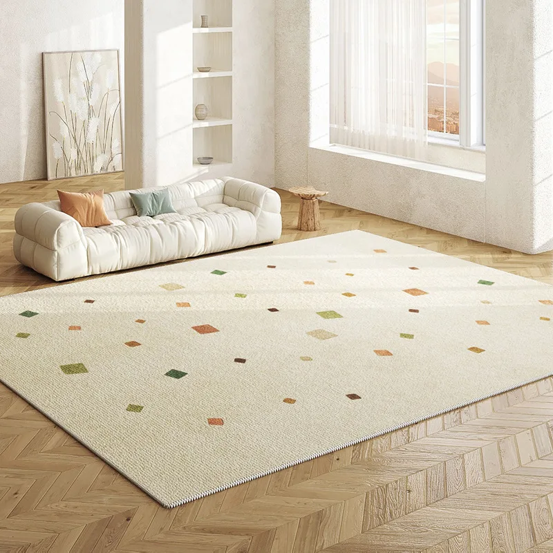 Beige Yellow Carpet For Living Room Abstract Modern Rugs Antislip Low-Pile Area Rug Large Printed Girls Bedroom Sofa Area Carpet