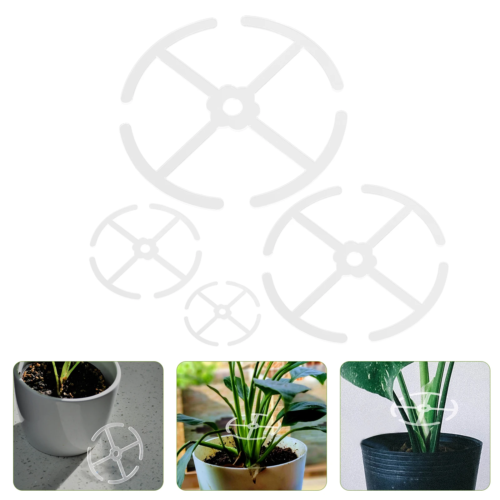 

4pcs Plant Climbing Stem Support Indoor Bonsai Floral Stems Fixing Rack Acrylic Flowerpot Supply Space-Saving Garden Accessory