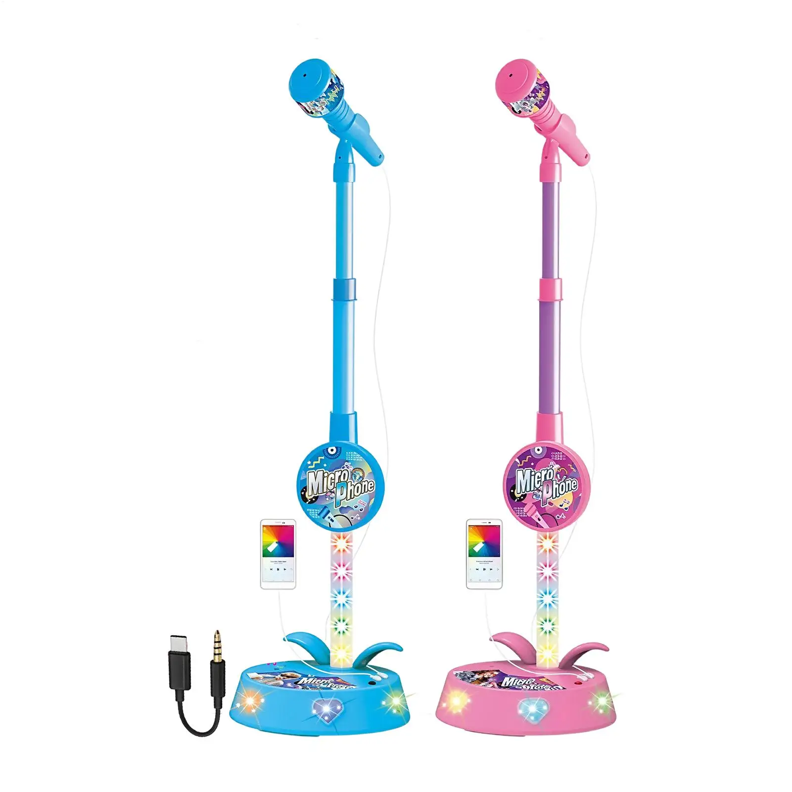 microphone-for-kids-with-stand-wireless-multi-functional-led-lights-speaker-kids-karaoke-sing-music-microphone-for-classroom