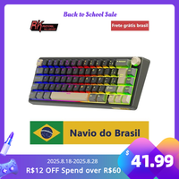 Royal Kludge RK R65 Brazilian Portuguese Mechanical Keyboard Gasket Wired Hot-swappable 66 Key 65% RGB Backlit Gamer Keyboard