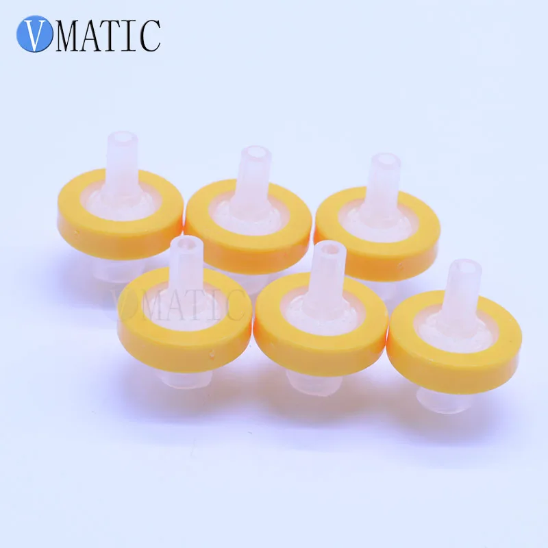 Free Shipping Quality 100Pcs 13mm 0.22um Plastic Yellow Syringe Driven Filter Syringe Filter Water Solution Filtration Membrane