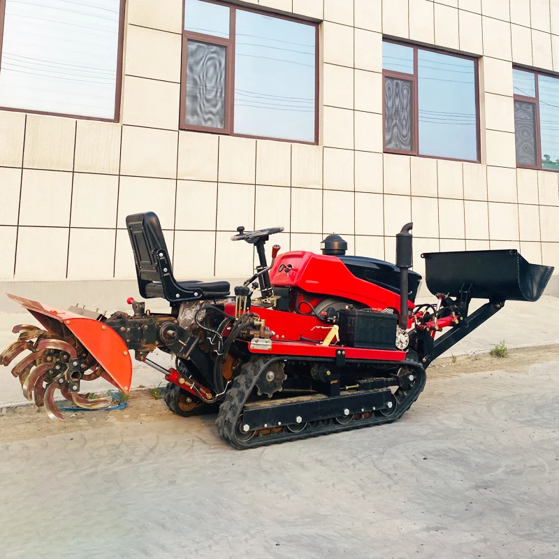 

Customized Heavy-Duty Crawler Rotary Tiller with Excavator Bucket, Ride-On Small Agricultural Plowing Machine