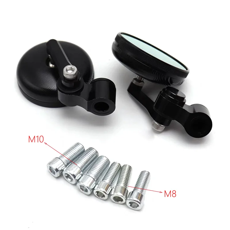 مرايا جانبية للرؤية الخلفية للدراجات النارية ، ألمنيوم ، ريترو ، ميني ، كاواساكي Z750 ، نينجا 250 ، هوندا R1 ، R6 ، FZ6 ، سوزوكي ، ياماها ، جديد ، 8 * ، 10 #6