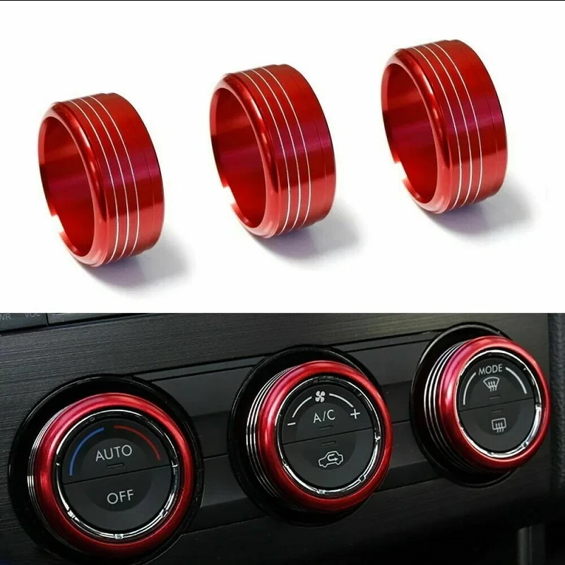 

3pcs Car AC Air Conditioning Climate Control Knob Ring Covers Trims For 2013-2015 Subaru WRX STI Impreza Forester XV Crosstrek