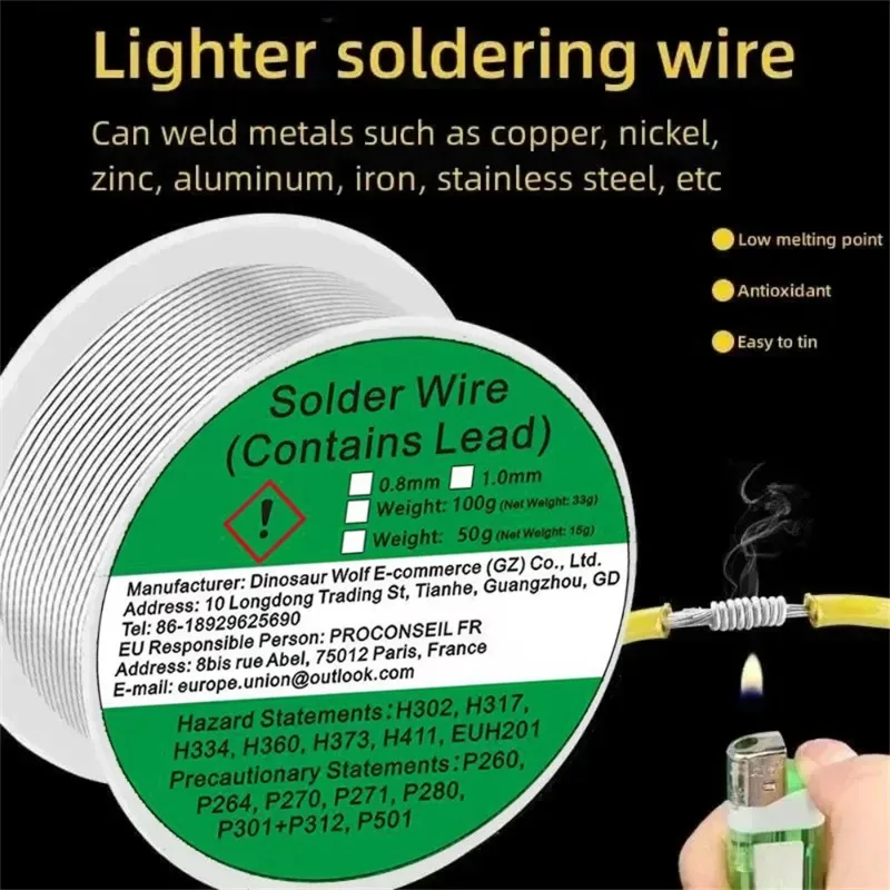1.0mm 20g 50g 100g Solder Wire Solder Melt Rosin Core Solder Wire Solder Wire Roll No-clean Flux 2.0% Soldering Wire Solder Wick