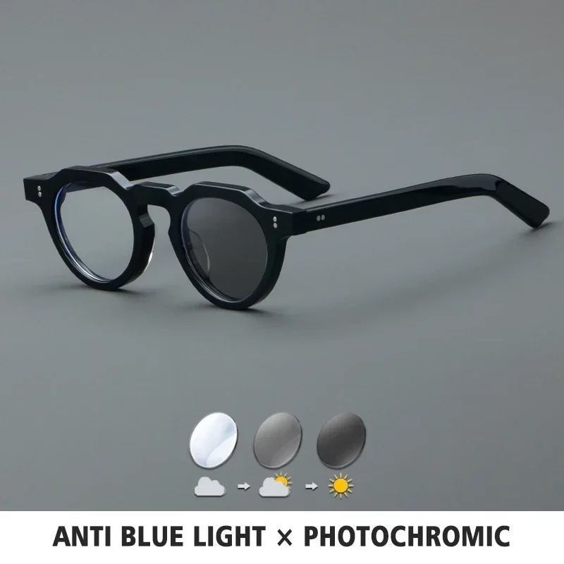 

Оправа для очков KUXA фотохромная, ацетатная, для мужчин и женщин, для коррекции близорукости, с защитой от синего света, ретро-стиль, для чтения