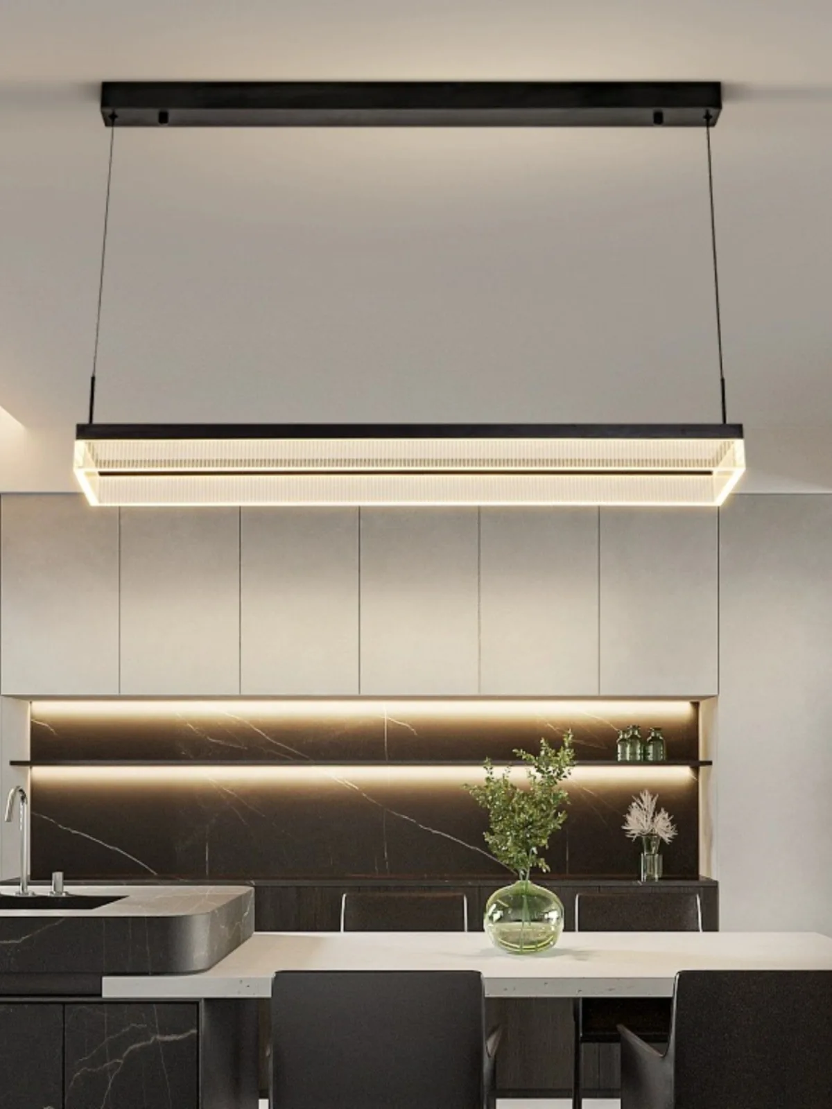 Simple modern restaurant chandelier designer light guide board dining room bar island lamp