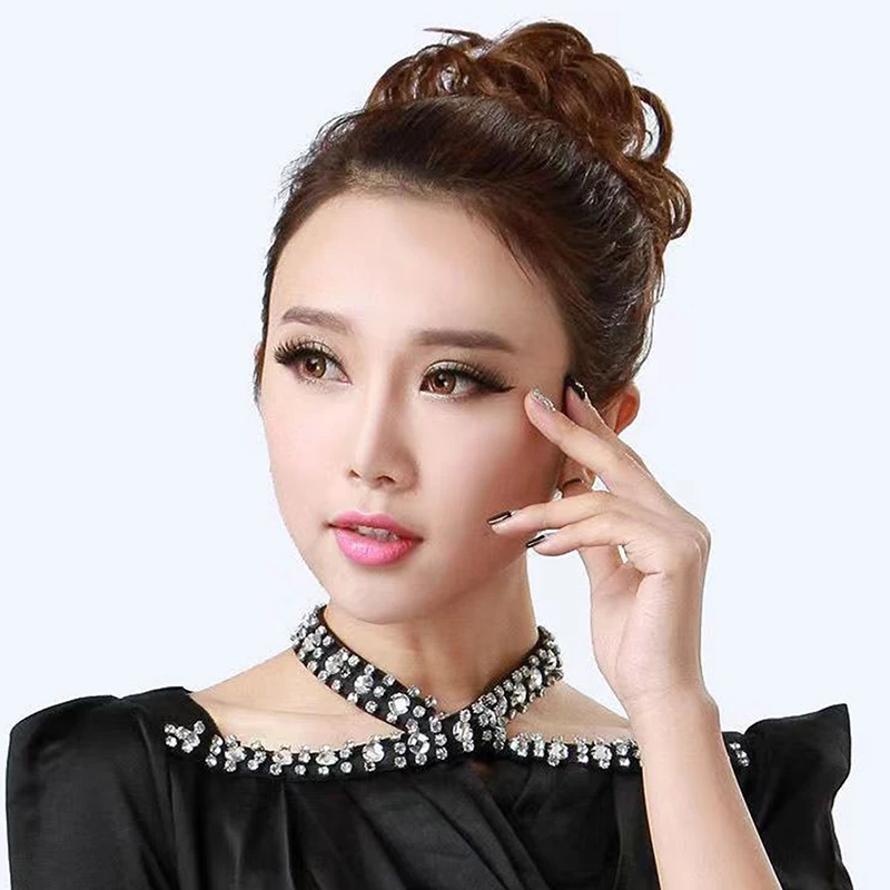 Synthetic Messy Bun Chignon Donut Gary Brown Color Hair Bun Pad Elastic Hair Rope Rubber Band Hair Extensions
