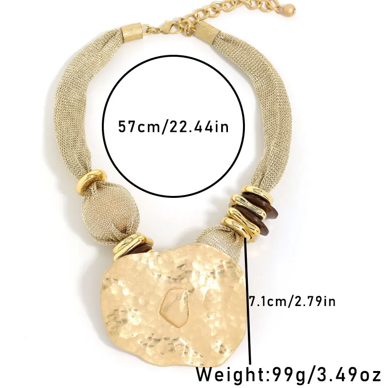 Statement Retro Style Exaggerated Necklace Geometry Pendant for Women Girl Wedding Party Jewelry