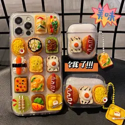 Three Dimensional Snack Sushi Pattern Case for iPhone 14 13 Pro Max 12 11 Xsmax Xr X 8 Plus Transparent Funny Phone Cases