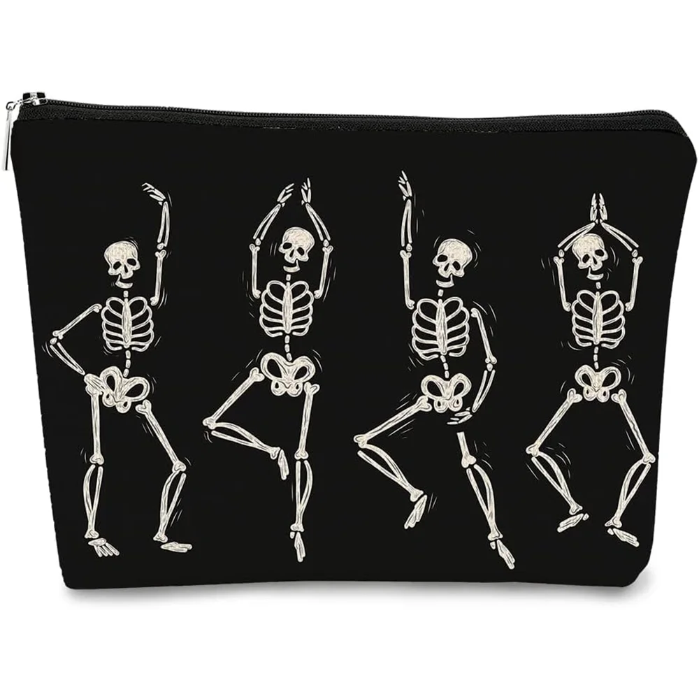 

1 pcs Halloween Humorous Human Skeletons Skull Makeup Bag Funny Best Gift for Skull Lovers Teen Girls Gothic for party supplies