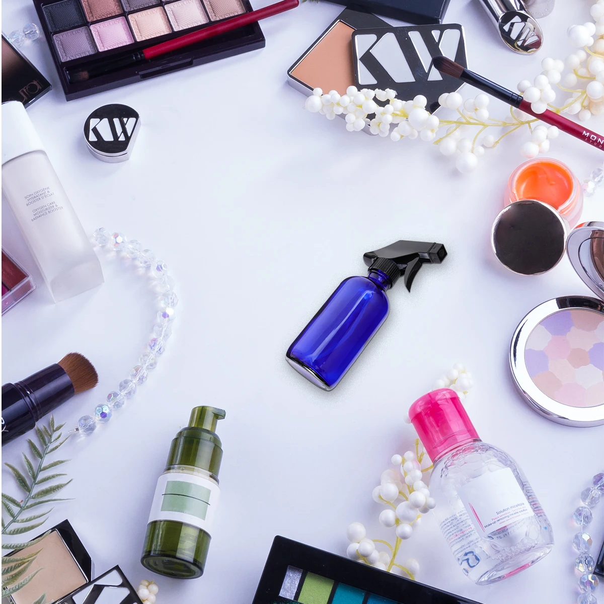 

1Set Spray Bottles Refillable Glass Blue 250ml Lightweight Travel Subpackaging Bottle Sprayer Refillable Bottle