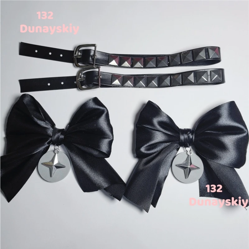 Black Bow Studded Red Soled High Heels 8.5cm Zenless Zone Zero Ramiel Cosplay Shoes Carnival Halloween Accessories view 5