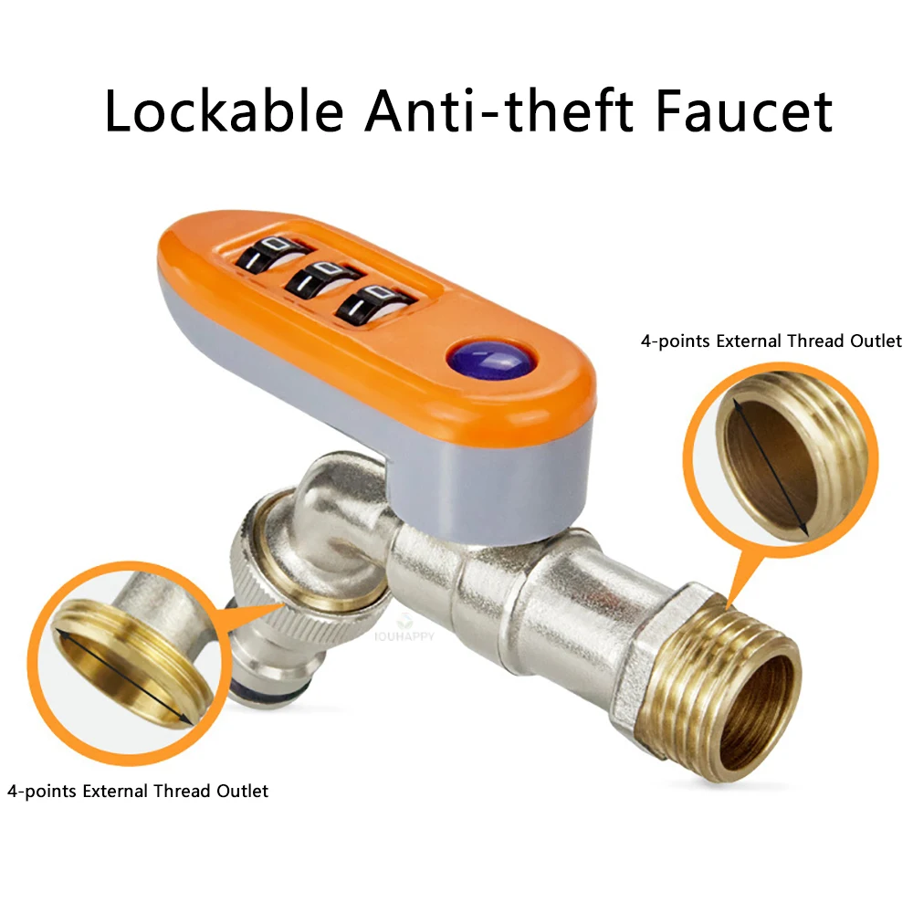 Wall Mounted Lockable Anti-theft Sink Faucet Large Flow Outdoor Garden Water Tap Widely Applicability Hand Washing Basin Faucet