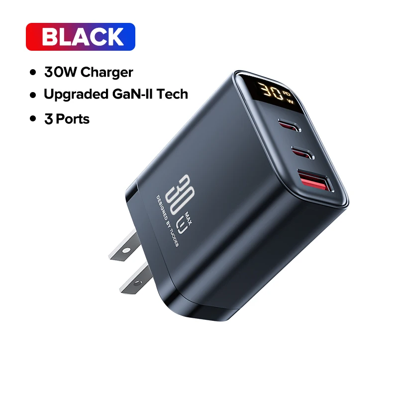 Tuodes 65w GaN-oplader PPS PD USB Type C Snel opladen QC4.0 Snel opladen voor iPhone 17 Macbook Air Tablet Samsung Xiaomi Laptop
